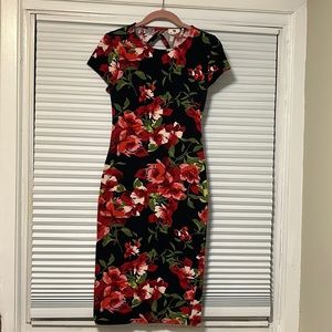Black and red cotton dress
